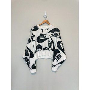 nike all over logo cropped sweatshirt